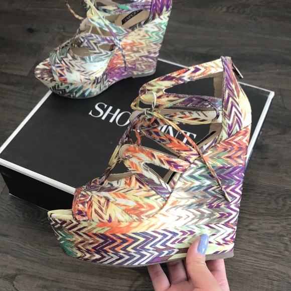 Shoemint Shoes - BNIB SHOEMINT ERICA LACE UP TRIBAL WEDGES 7